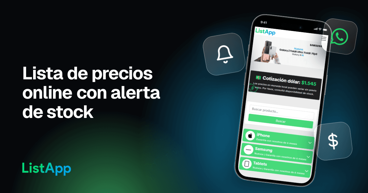 Qué necesitás para tener una lista de precios de celulares online con alerta de stock