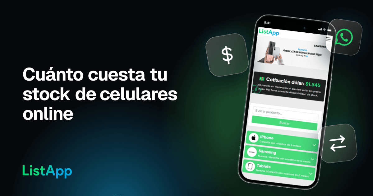 Cuánto cuesta un sistema para mostrar tu stock de celulares online