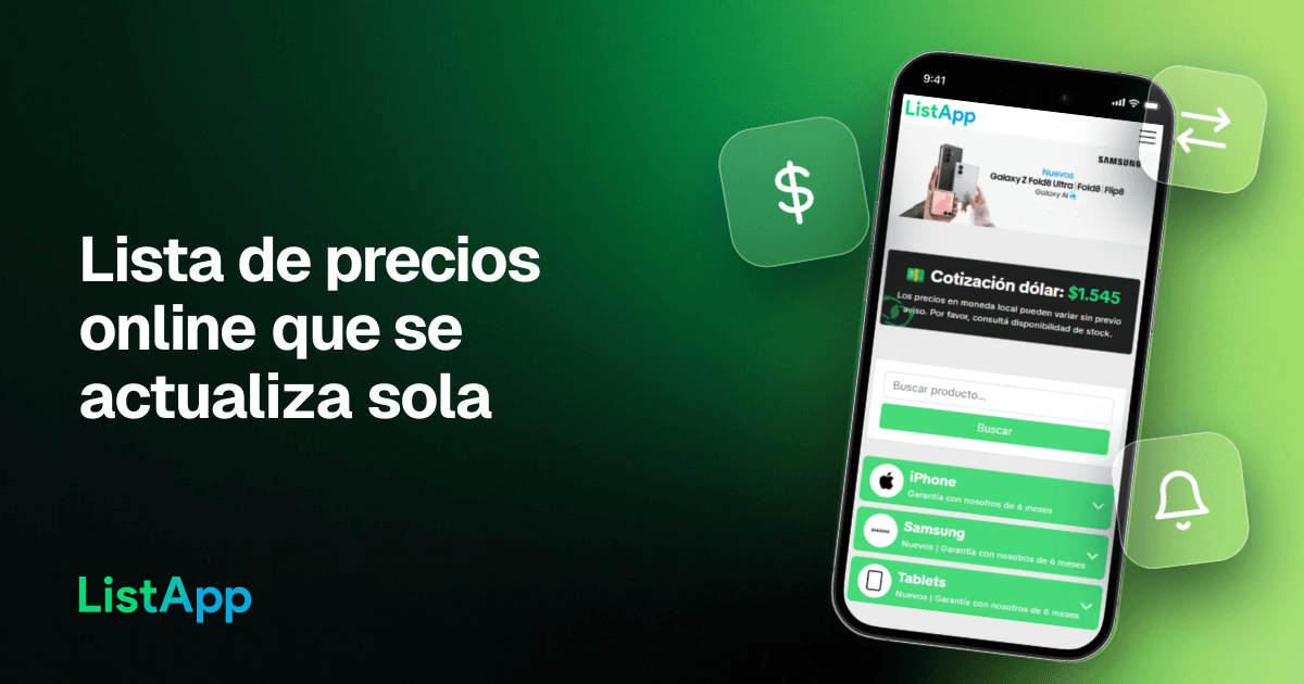 Cómo funciona una lista de precios online de celulares que se actualiza fácil
