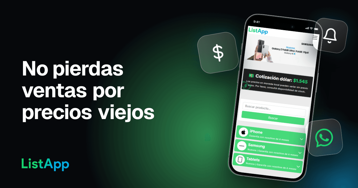 Cómo no perder ventas de celulares por una lista de precios desactualizada